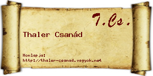 Thaler Csanád névjegykártya